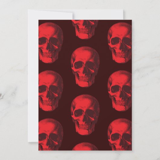 Red Skull Gothic Wedding Invitation Kaart (Achterkant)