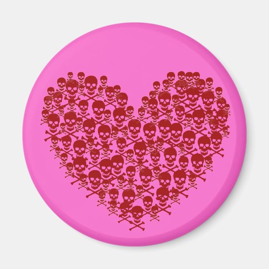 Red Skull Heart Magneet (Voorkant)