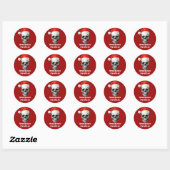 Red Skull Kerstman Hoed Horror Kerstfeest Ronde Sticker (Vel)