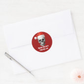 Red Skull Kerstman Hoed Horror Kerstfeest Ronde Sticker (Envelop)