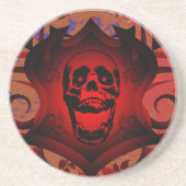 Red Skull Shield Zandsteen Onderzetter (Voorkant)