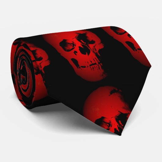 Red Skull Skeleton Custom Stropdas (Opgerold)