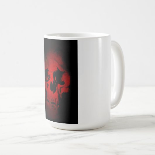 Red Skull Skeleton Fantasy Art Heavy Metal Koffiemok (Voorkant rechts)