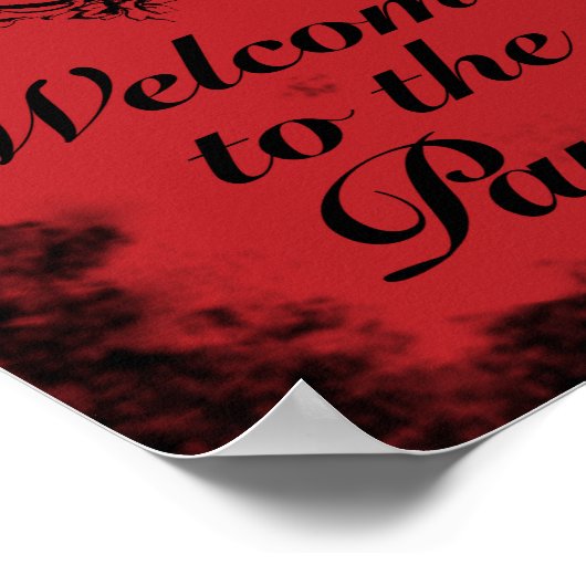 Red Skull Welkom bij de partij Poster (Hoek)