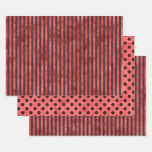 Red Skulls and Sunflower Series Design 11 Inpakpapier Vel