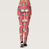 Red Skulls and Sunflower Series Design 13 Leggings (Achterkant)