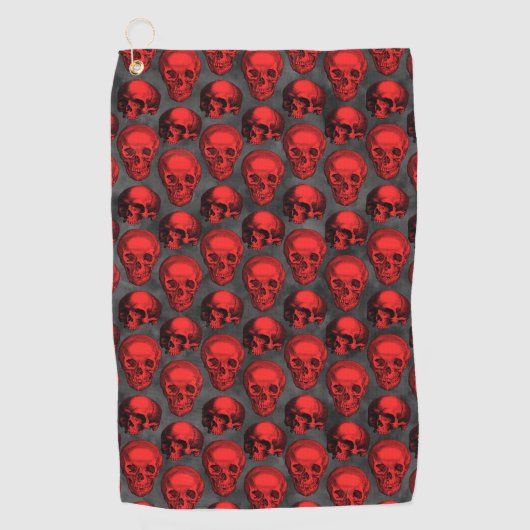 Red Skulls and Sunflower Series Design 1 Golfhanddoek (Voorkant)
