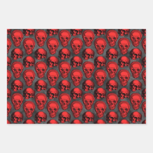 Red Skulls and Sunflower Series Design 1 Inpakpapier Vel (Voorkant 2)