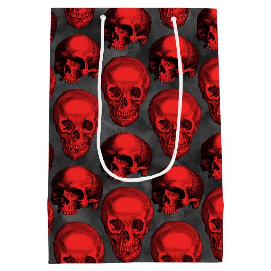 Red Skulls and Sunflower Series Design 1 Medium Cadeauzakje (Achterkant)