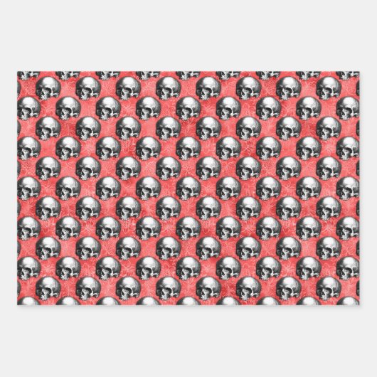 Red Skulls and Sunflower Series Design 3 Inpakpapier Vel (Voorkant 2)
