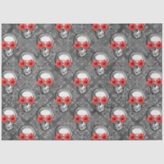Red Skulls and Sunflower Series Design 3 Tissuepapier