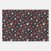 Red Skulls and Sunflower Series Design 5 Inpakpapier Vel (Voorkant 3)