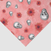 Red Skulls en Sunflower Series Design 6 Tissuepapier (Detail)