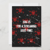 Red Skulls Gothic Halloween Invitation Kaart (Voorkant)