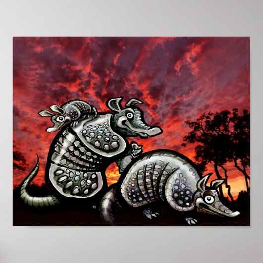 Red Sky Armadillos Poster (Voorkant)