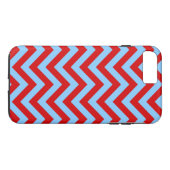 Red, Sky Blue Chevron ZigZag Pattern Case-Mate iPhone Case (Achterkant (Horizontaal))
