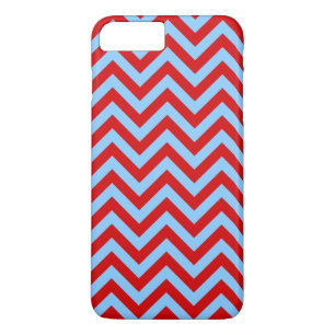 Red, Sky Blue Chevron ZigZag Pattern Case-Mate iPhone Case