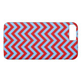 Red, Sky Blue Chevron ZigZag Pattern Case-Mate iPhone Case (Achterkant (Horizontaal))