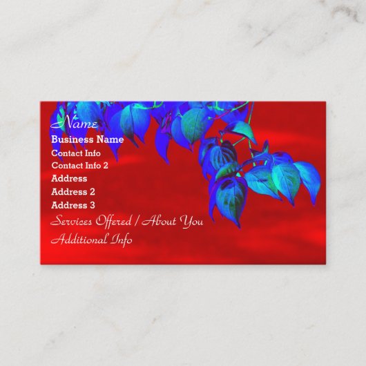 Red Sky Blue laat Visitekaartjes (Voorkant)