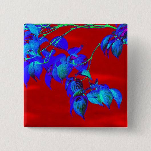 Red Sky Blue Leaves Button (Voorkant)