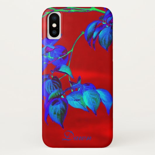 Red Sky Blue Leaves Case-Mate iPhone Case (Achterkant)