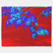 Red Sky Blue Leaves Fleece Deken (Voorkant (Horizontaal))