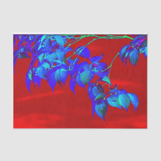 Red Sky Blue Leaves Tissuepapier (Voorkant)