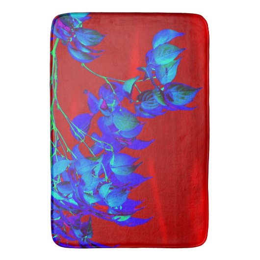 Red Sky Blue leves Bath Mat (Voorkant Verticaal)