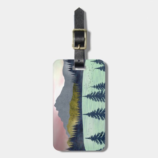 Red Sky Lake Landscape Bagagelabel (Voorkant verticaal)