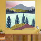 Red Sky Lake Landscape Canvas Afdruk (Insitu (Woonkamer))