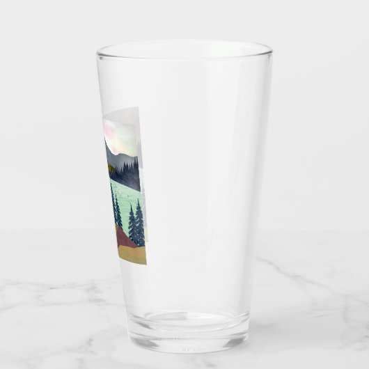 Red Sky Lake Landscape Glas (Links)