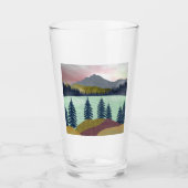 Red Sky Lake Landscape Glas (Voorkant)