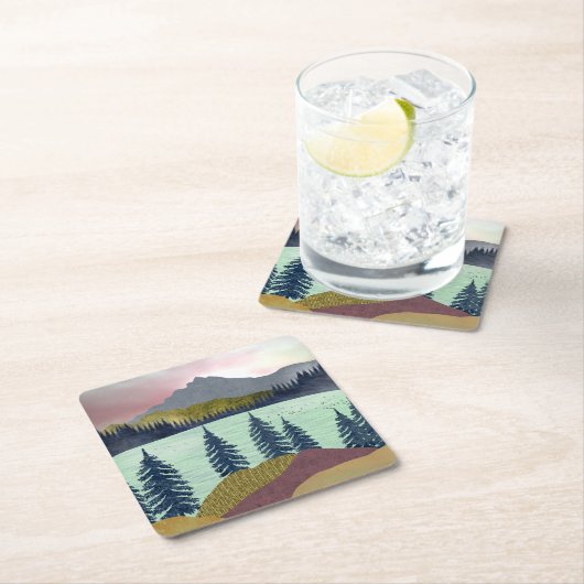 Red Sky Lake Landscape Kartonnen Onderzetters (Insitu)