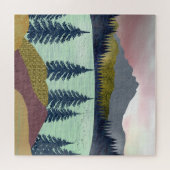 Red Sky Lake Landscape Legpuzzel (Horizontaal)