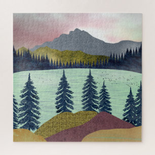 Red Sky Lake Landscape Legpuzzel