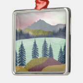 Red Sky Lake Landscape Metalen Ornament (Links)