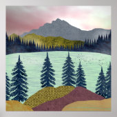 Red Sky Lake Landscape Poster (Voorkant)