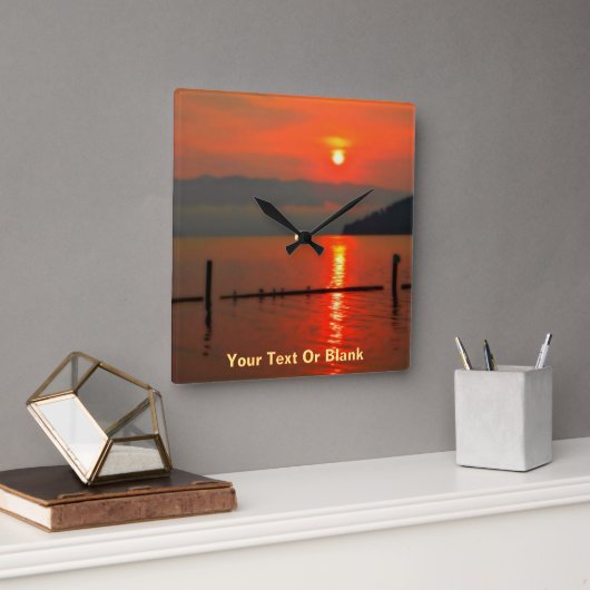 Red Sky om 's morgens Vierkante Klok (Kantoor)