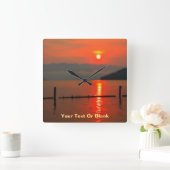 Red Sky om 's morgens Vierkante Klok (Huis)