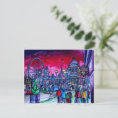 Red Sky over Belfast City Hall Briefkaart (Staand voorkant)