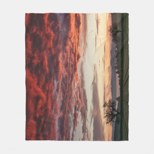 Red Sky Prachtig landschap Fleece Deken (Voorkant)