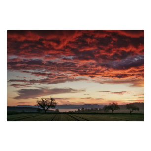 Red Sky Prachtig landschap Perfect Poster