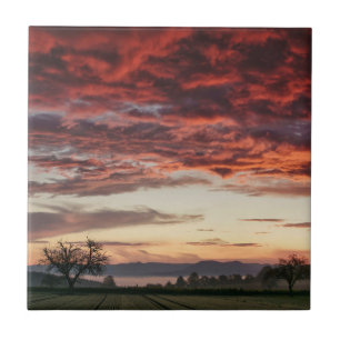 Red Sky Prachtig landschap Tegeltje