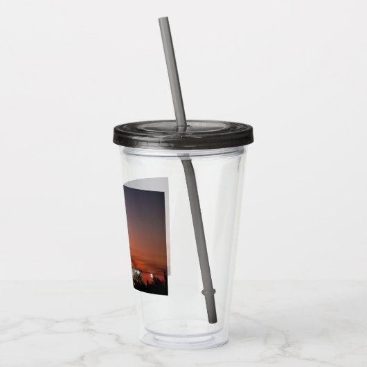 Red Sky voor Space Shuttle Atlantis Lancering Acryl Drinkbeker (Links)