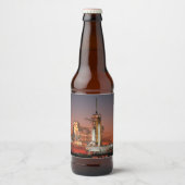 Red Sky voor Space Shuttle Atlantis Lancering Bier Etiket (Voorkant)