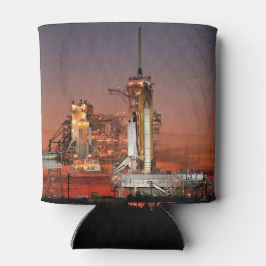 Red Sky voor Space Shuttle Atlantis Lancering Blikjeskoeler (Achterkant)