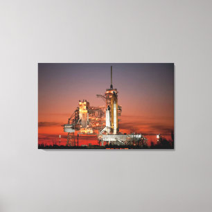 Red Sky voor Space Shuttle Atlantis Lancering Canvas Afdruk