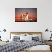 Red Sky voor Space Shuttle Atlantis Lancering Canvas Afdruk (Insitu (Slaapkamer))