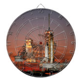 Red Sky voor Space Shuttle Atlantis Lancering Dartbord (Voorkant)