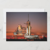 Red Sky voor Space Shuttle Atlantis Lancering Feestdagenkaart (Voorkant)